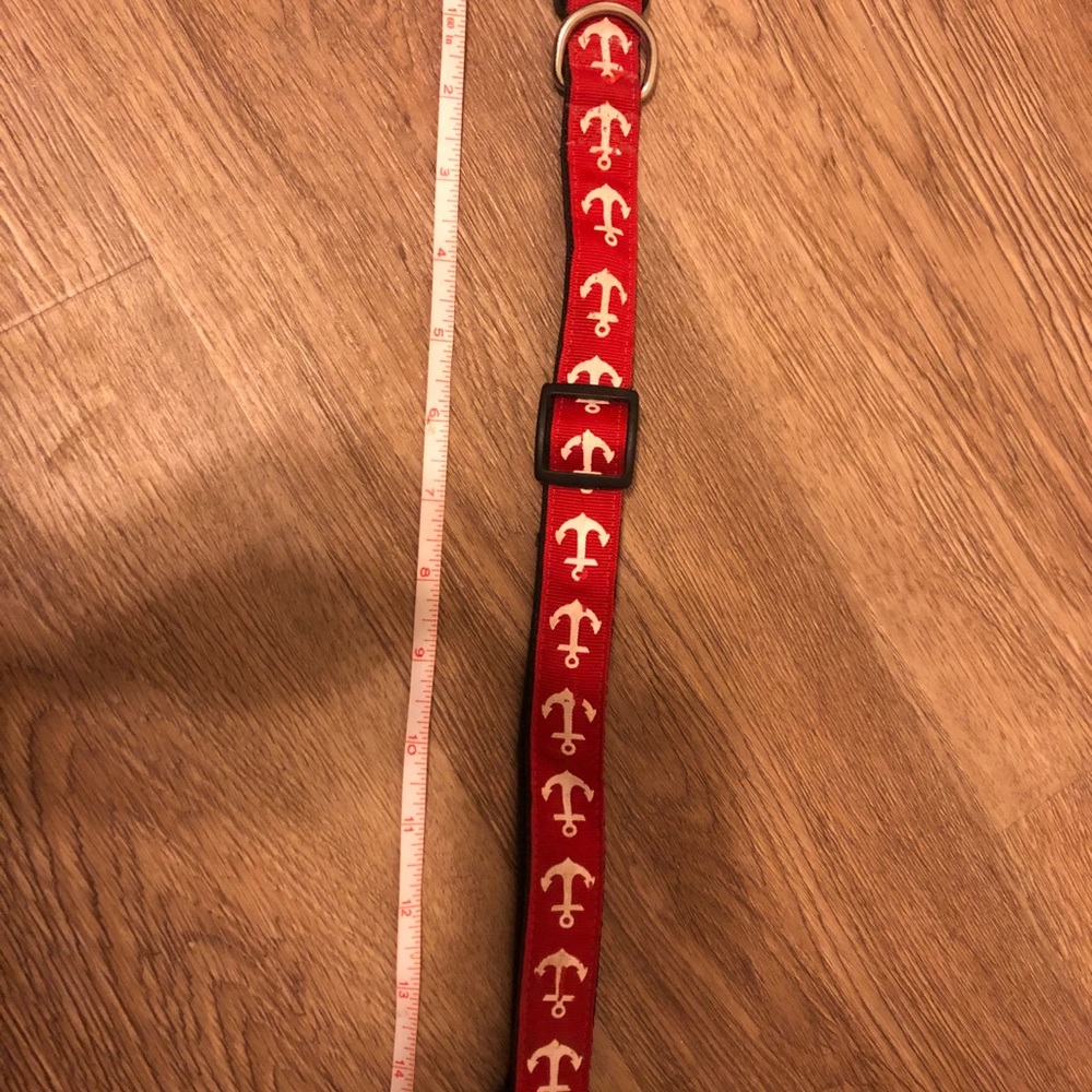 Red anchor dog collar